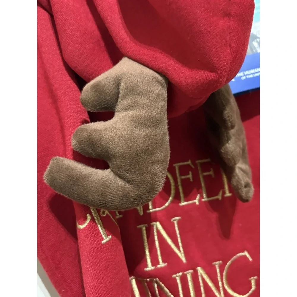 Humane Society Red Reindeer In Training Christmas Dog Hoodie Antlers Size L